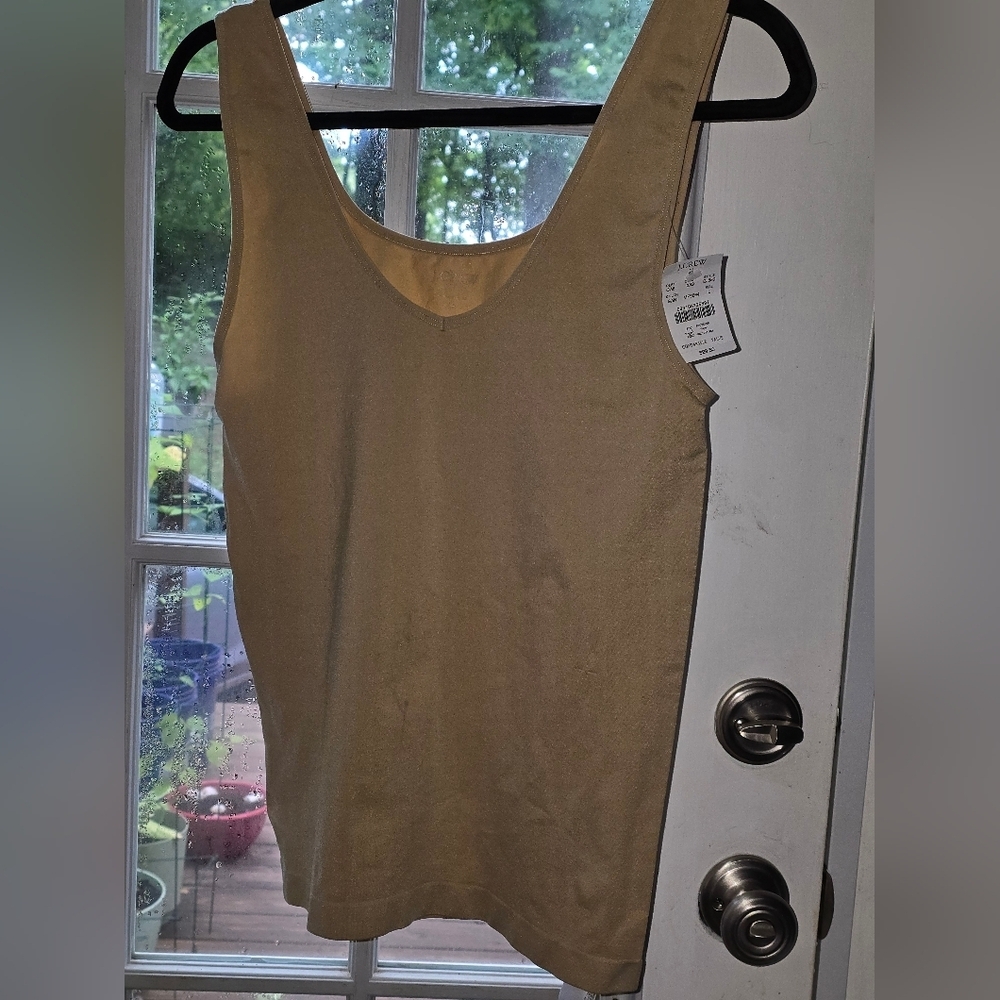 J.Crew Scoop Neck Tank Top | Sand Beige | Size L | NWT WOMENS